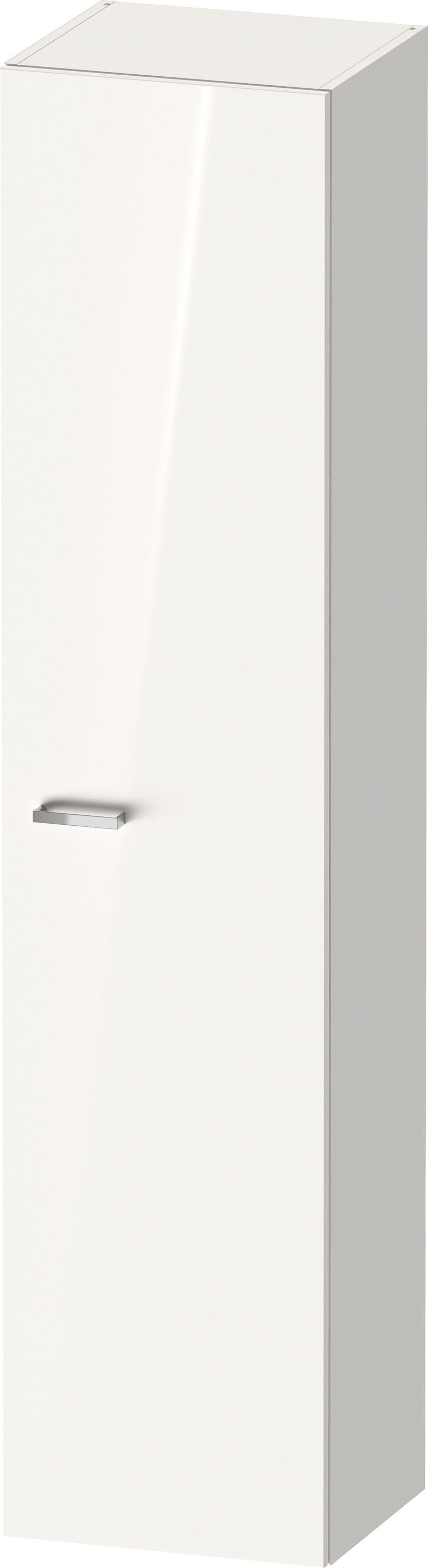 DU XBase Hochschrank 400x358x1760mm Tür 1,Türansch. L/R,Glasfb.5,Weiß glänz.