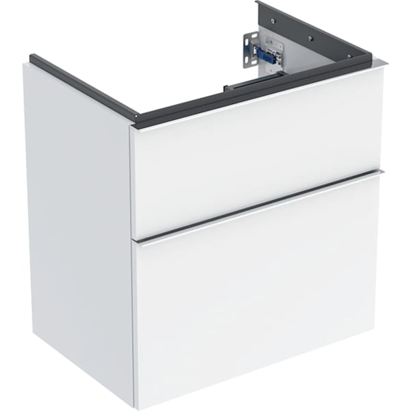 Geberit iCon Unterschrank f. WT, verk. Ausld. 59,2x61,5x41,6cm, weiß hgl/Gr. chrom