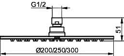 KEUCO Kopfbrause Armaturenzub. 59986, rund, 200 mm, Chrom-finish