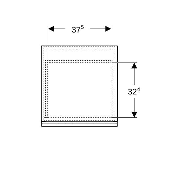 Geberit Acanto Seitenschrank mit 1 Schublade i.Schubl., 45,2x52x47,5cm weiß/Glas weiß