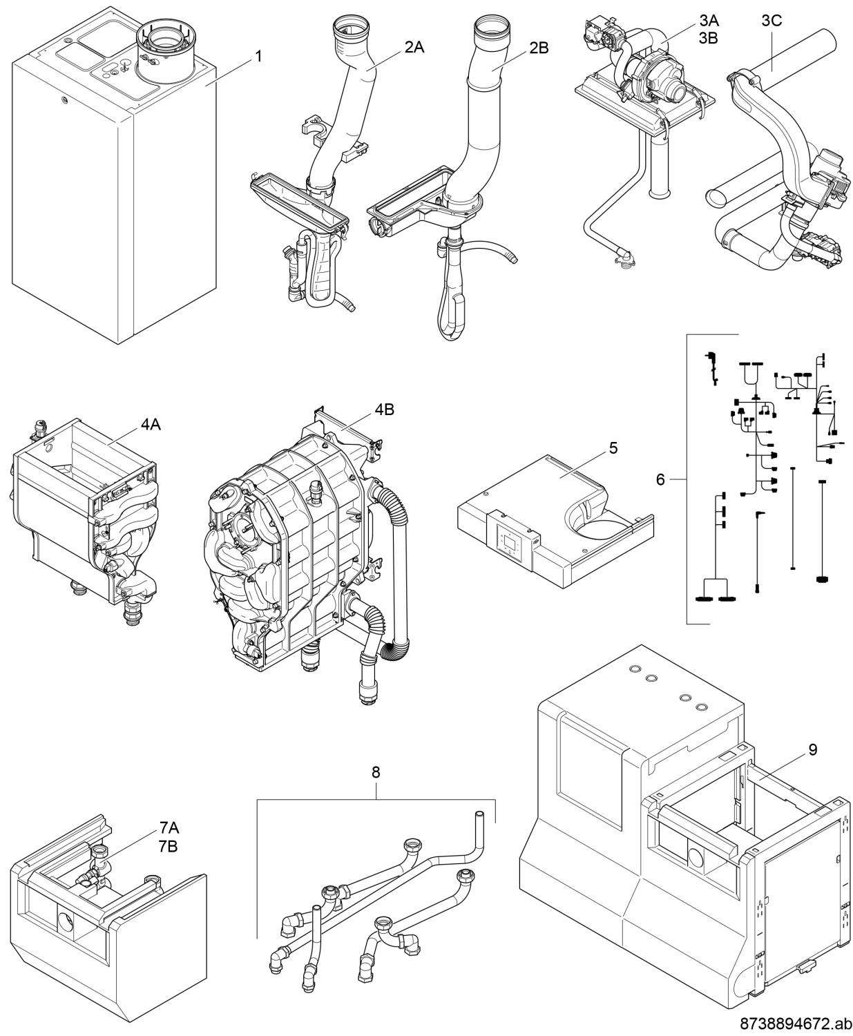 BOSCH Gas-Brennwertgerät, wandhängend GC7000 WP 150 23, 980x520x469