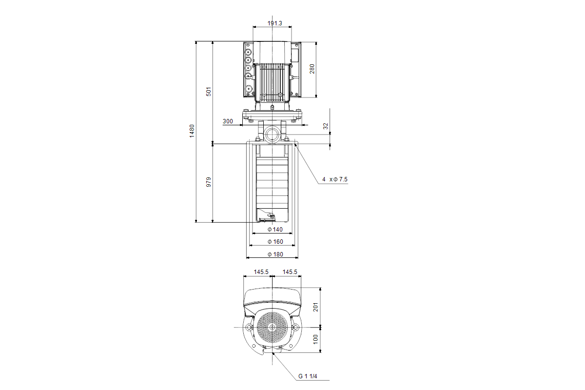 GRUNDFOS Eintauchpumpe MTRE1-19/19 HS-W-A-HUUV 3x400V 50/60Hz