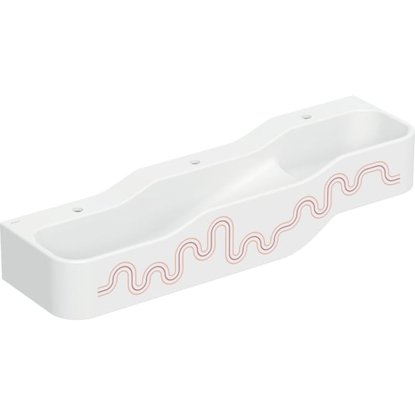Geberit Bambini Spiel/Waschlandschaft B:140cm 3 Waschpl., tieferes B li, 3 Hl., rot