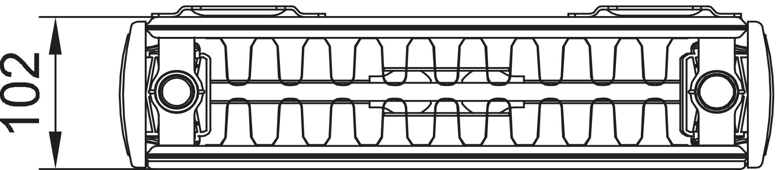 Kermi x2 Verteo Plan T22 1200x102x600 QN1566, RAL9016, 10bar, seitl. Abd