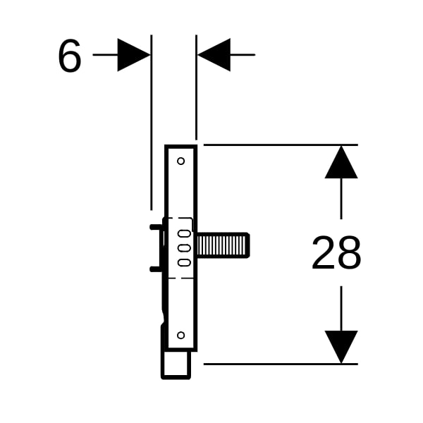 Geberit Duofix Traversenelement für WM Wand-Arm. AP, mit UP-Siphon