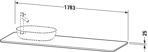 Duravit Massivholzkonsole Luv 25x1783x595 1 Ausschnitt, Am. Nussbaum massiv
