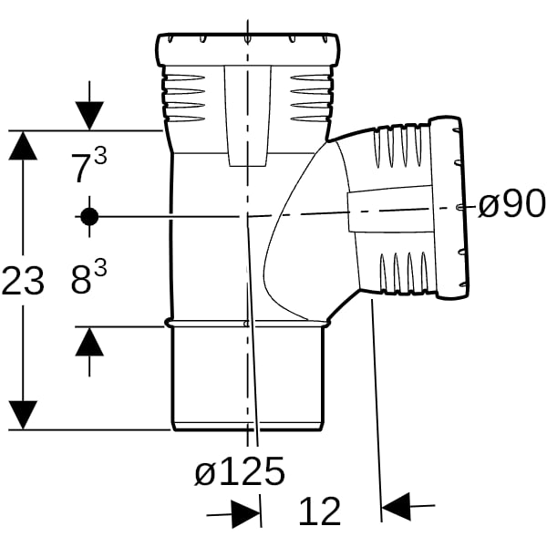 Geberit Silent-Pro Bogenabzweig 87,5Gr d125/90