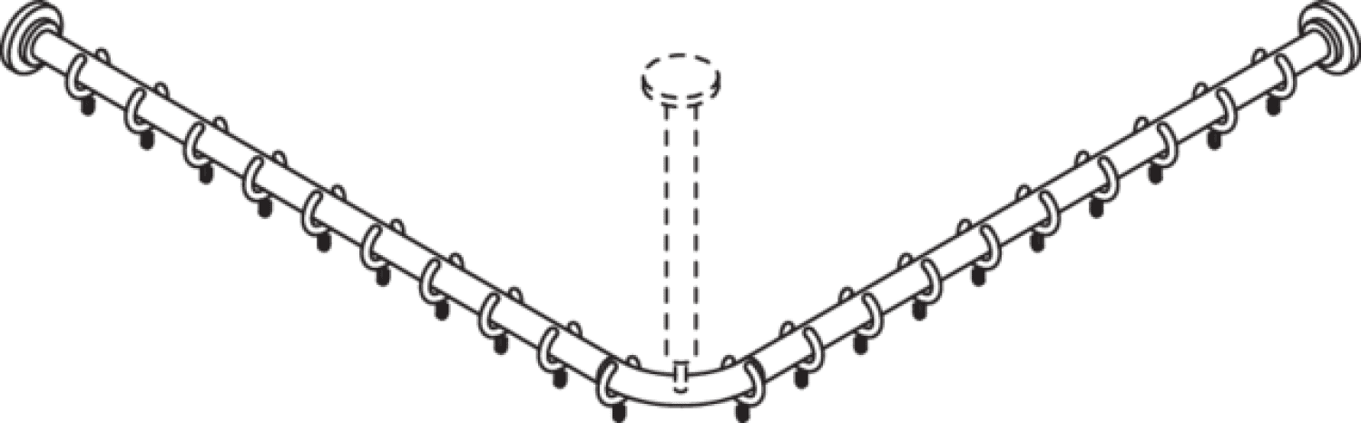 HEWI VH-Stange Ser 801, AM:983x983mm, 20 Ringe, suizidhemmend reinweiß