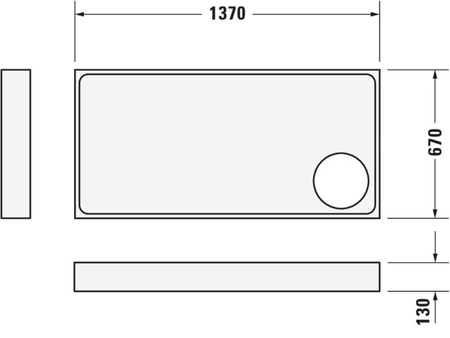 Duravit Starck Slimline Duschwanne, Rechteckig, 1400x700x55 mm, Weiß, Sanitä