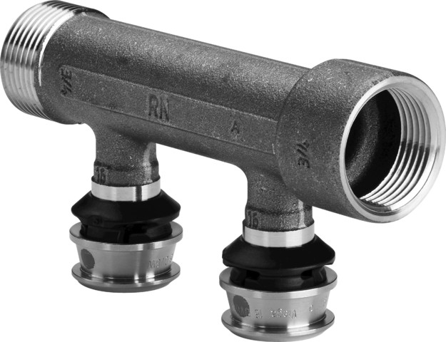 Viega Verteiler mit SC Raxofix 5326.06 in16mmxG3/4-2fach Siliziumbronze