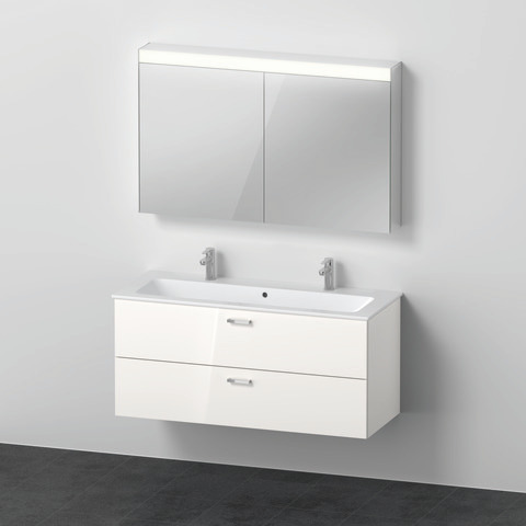 DU XBase Möbel-Set 1230x490mm,WT m. HL 2 WTU m. Schubk.2, SPS, Weiß glänzend