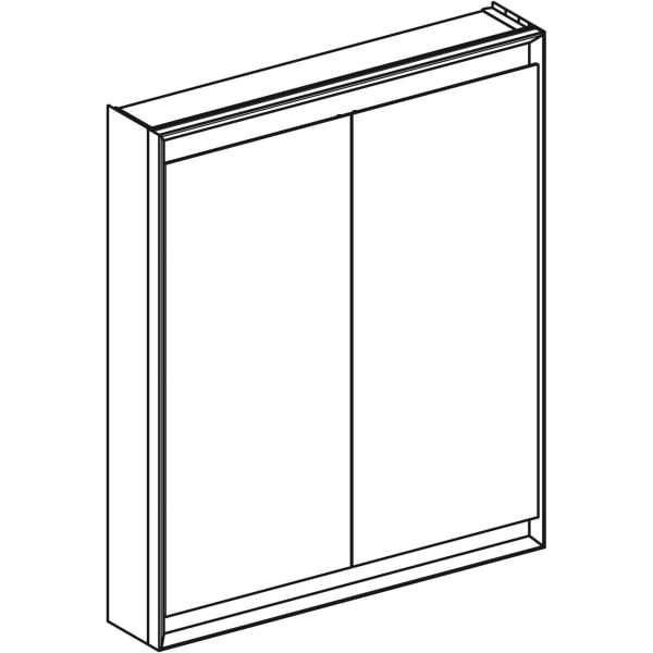 Geberit ONE Spiegelschrank mit ComfortLight 2 Türen, AP-Mont., 75x90x15cm, weiß