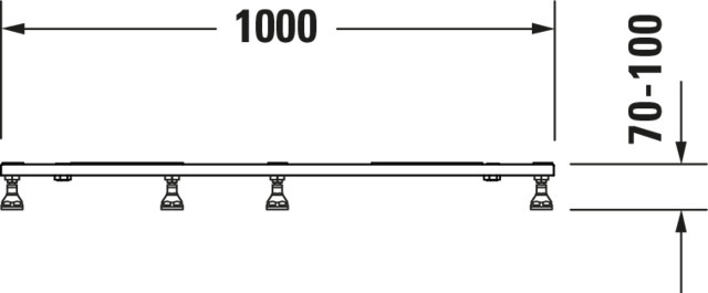 DU Fußgestell für Duschwanne Tempano 1000x800mm