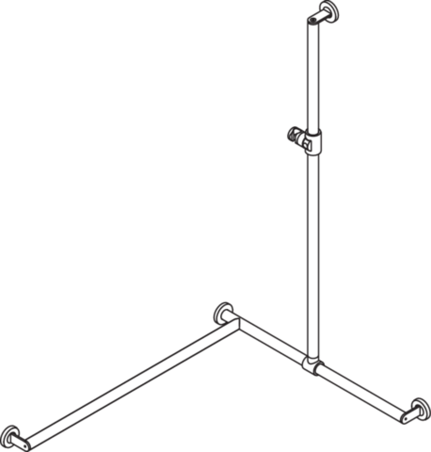 HEWI DUHA,d:32,li,A1:1250,W1:765,W2:965, plvb, Br.H.Kst. weiß tiefmatt