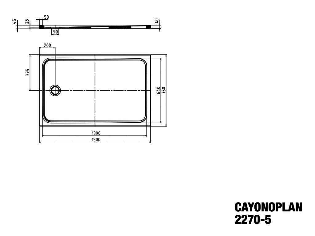 KA DW CAYONOPLAN Mod.2270-5,750x1500mm, alpwe,AS,Wt extrafl.