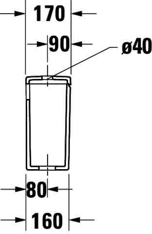 DU SPK Duravit No.1 Weiß, DF-IG chrom Anschluss unten links, 6/3 L,