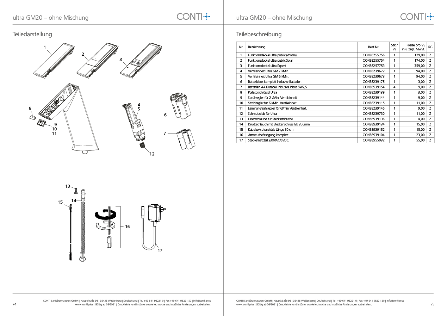 CONTI+ ultra el. IR Standarm. Solar Public o.Misch. Chrom o.Ablg. GM20