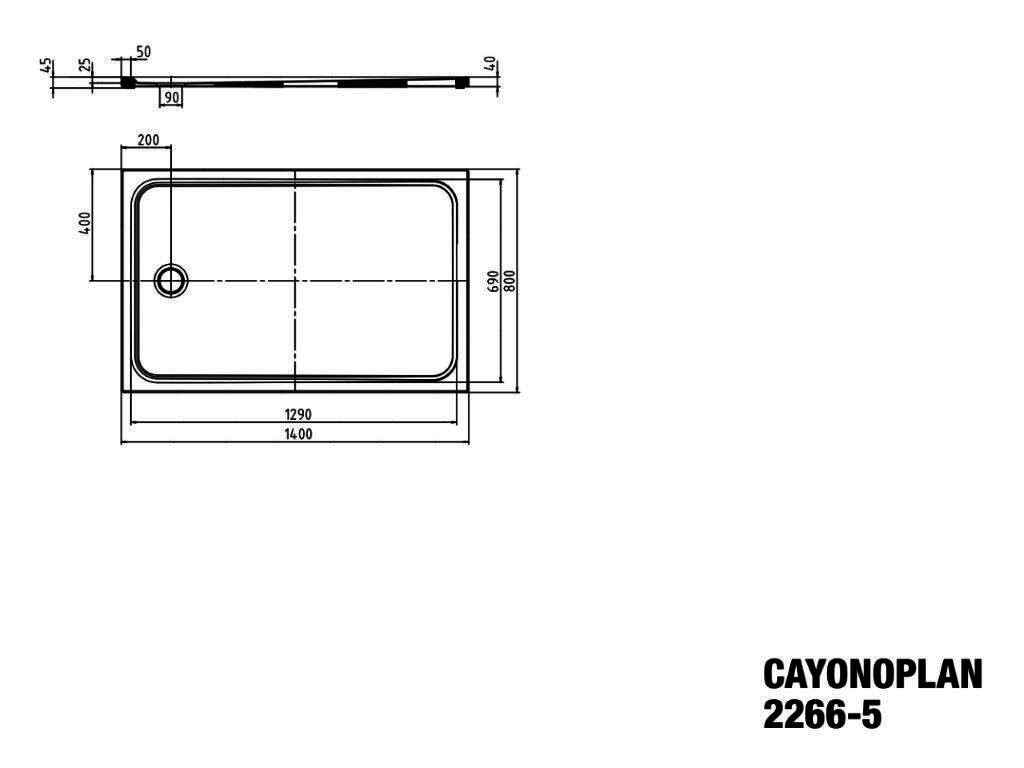 KA DW CAYONOPLAN Mod.2266-5,800x1400mm, alpwe,SEC,Wt extrafl.