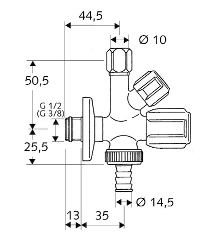 SCHELL Kombi-Eckventil COMFORT RV, ASAG, 1/2", chrom