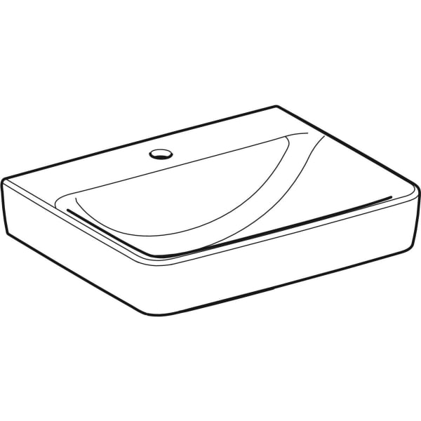 Geberit Renova Plan Waschtisch, 55x44cm m. Hl., o. Ül., weiß, KeraTect