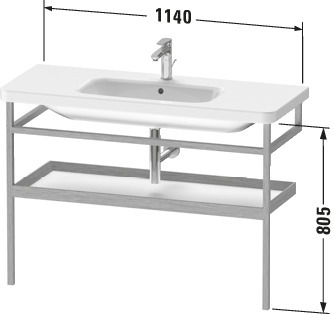 Duravit Möbel-Acc. HTH mit Ablage DuraStyle 440x1140x805mm, basalt matt/eiche massiv