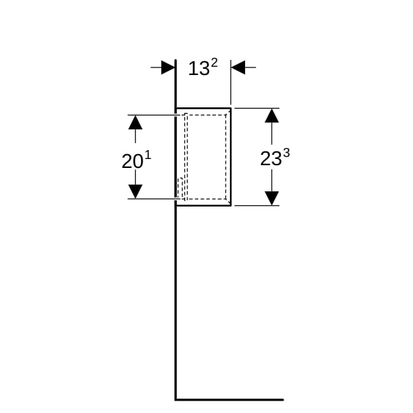 Geberit Wandbox quadratisch 22,5x23,3x13,2cm, sandgrau