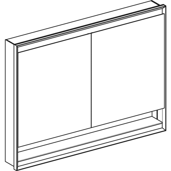 Geberit ONE Spiegelschrank mit Ni/Comf.Light 2 Türen, UP-Mont., 120x90x15cm, weiß