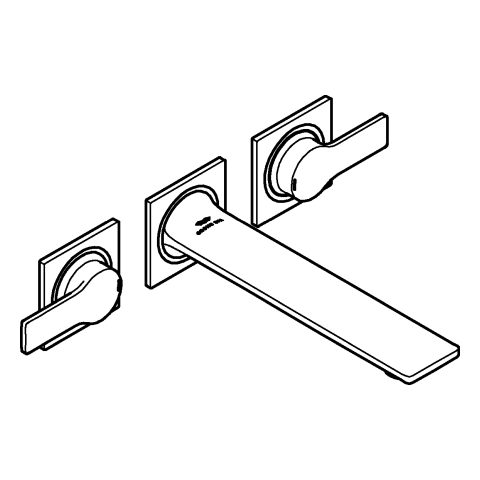 GROHE 3-L-WT-Wandbatterie Allure 20193_2 FMS Ausl. 208mm cool sunrise gebürstet