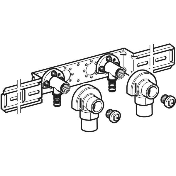 Geberit Mepla Anschlusswinkel 90Gr vormont. zweifach Rg d16-Rp1/2
