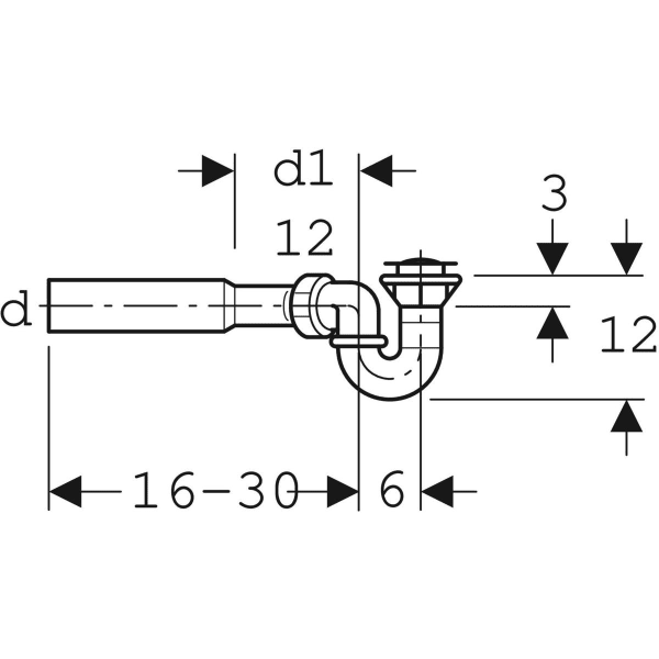 Geberit Duschwannenablauf 52-12 d40/50 Anschlussbogen