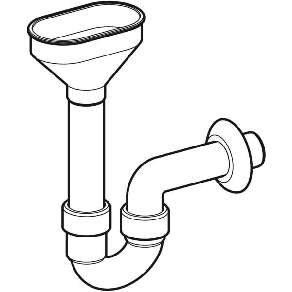 Geberit Rohrbogengeruchsverschluss für Geräte mit Trichter oval d50