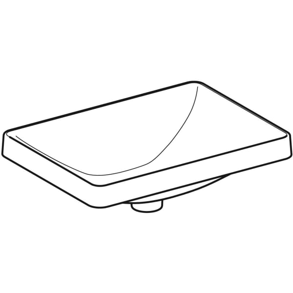 Geberit VariForm Einbauwaschtisch, rechteckig 55x40cm, o. Hl, o. Ül., glasiert/weiß