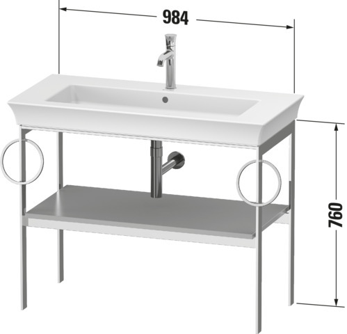 Duravit Metallkonsole bodenst. White Tulip 760x984x450,2 HH,Graphit Hochglanz