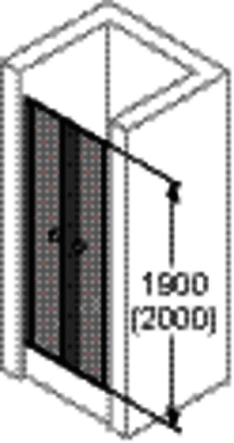 Pendeltür in Nische, 90x190cm, ESG AP 501 DESIGN 510631055322 weiß