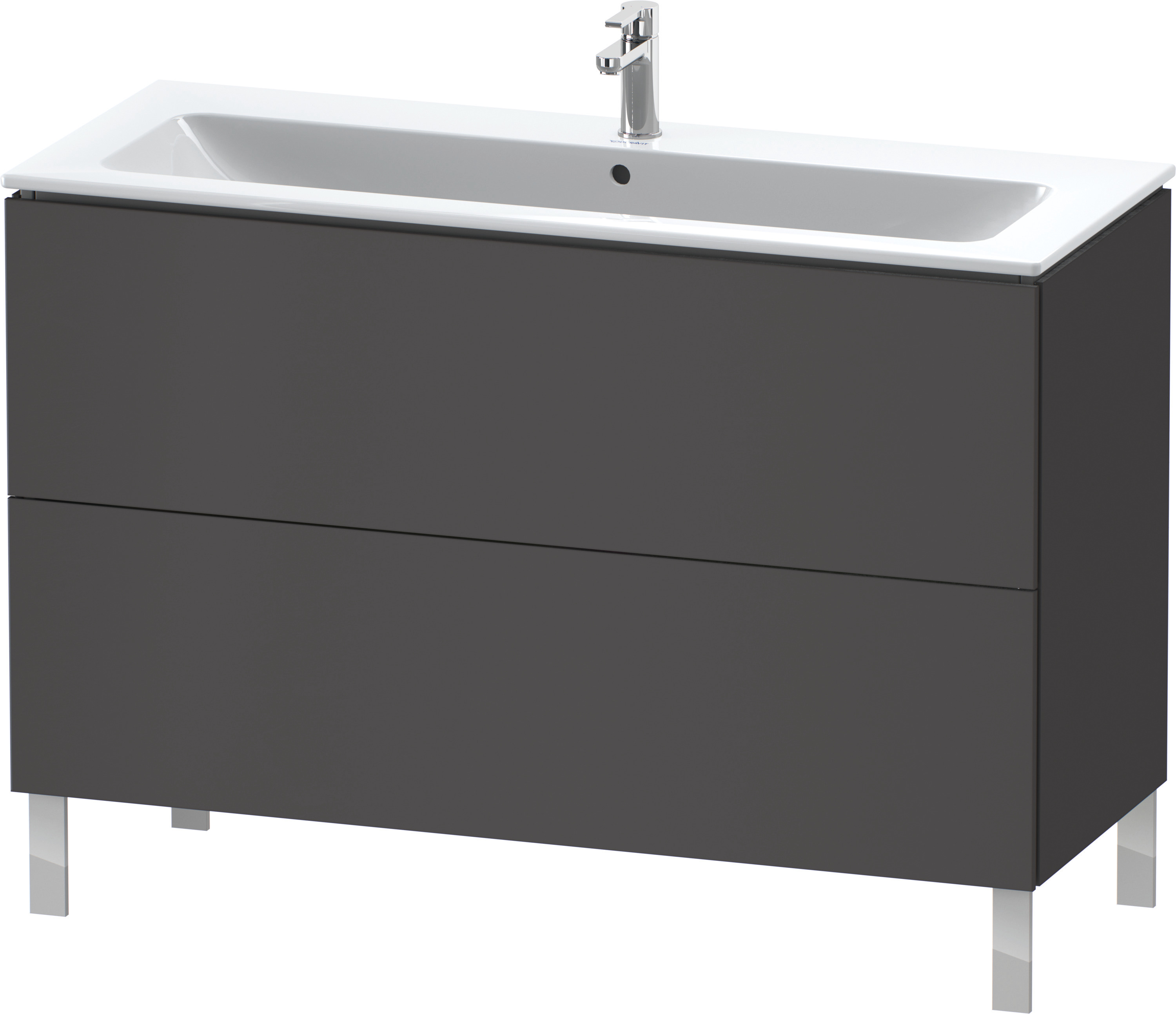 Duravit WTU stehend L-Cube 481x1220x704mm 2 Auszüge, f.233612, graphit matt