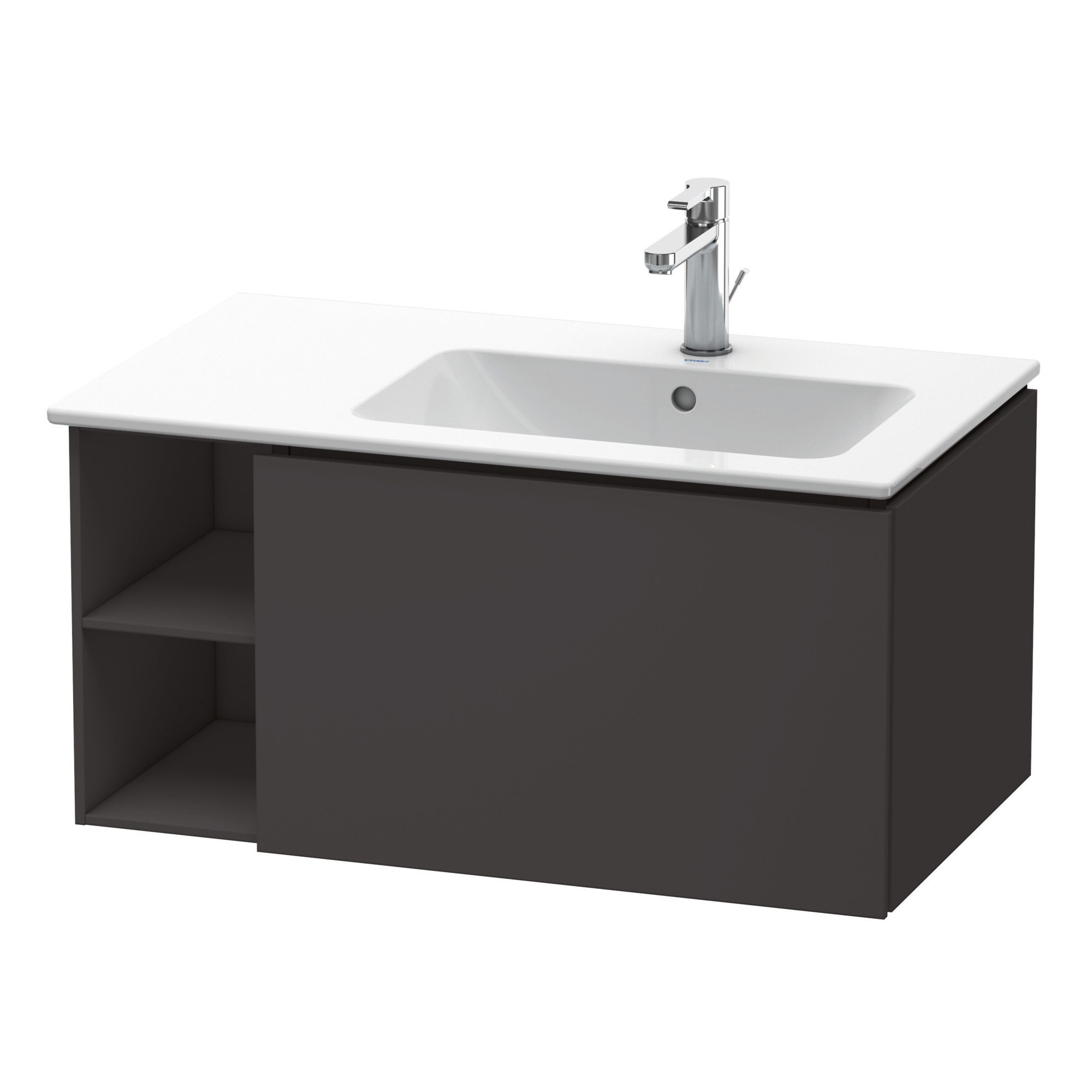 Duravit WTU L-Cube 400x820x481mm, wandh. 1 Auszug,Becken re.,Graphit Supermatt