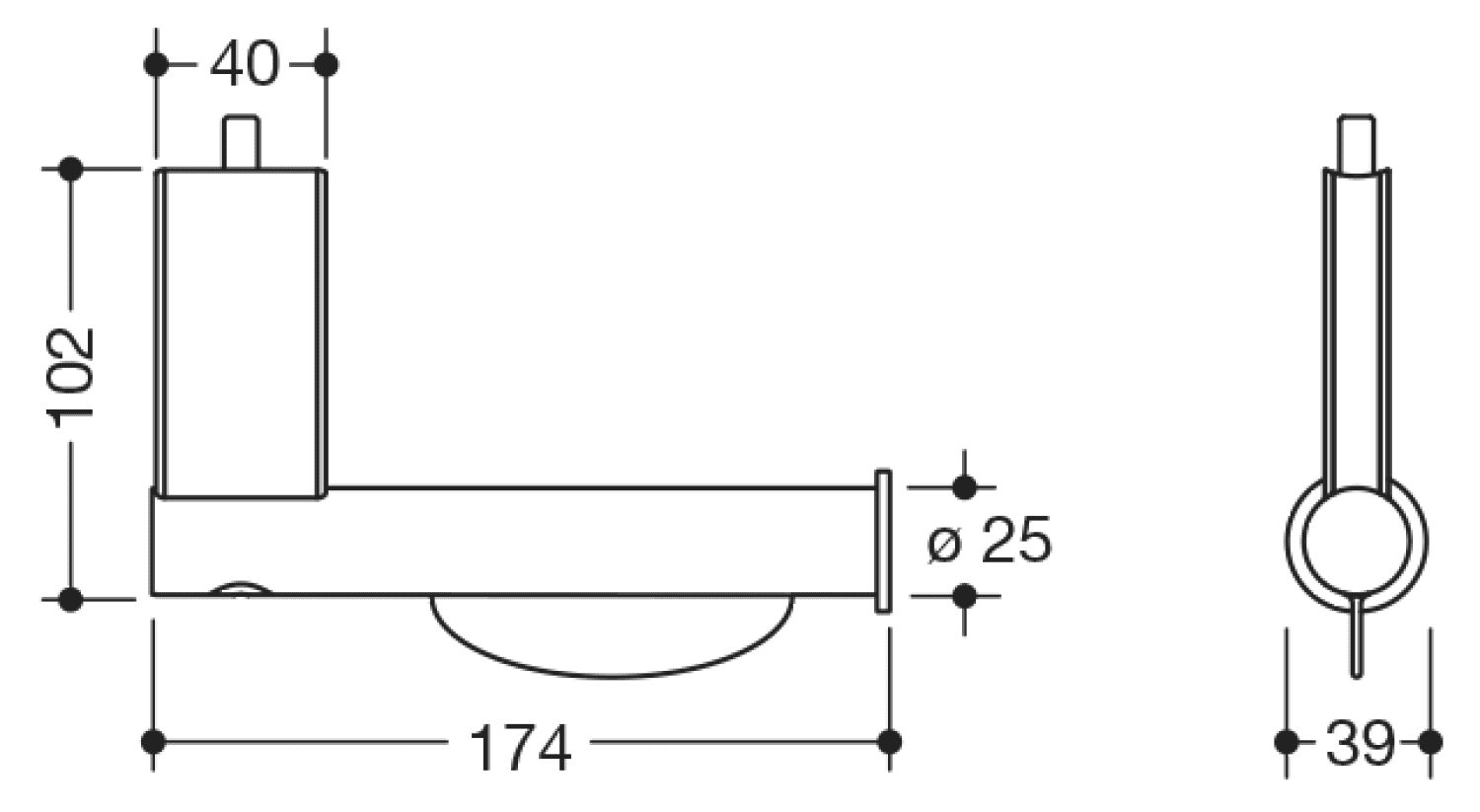 HEWI Aufrüstsatz PRH, Sys 900, d:32mm, chrom