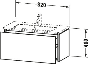 DU WTU Compact L-Cube 400x820x391mm 1 Auszug, Weiß Hochglanz