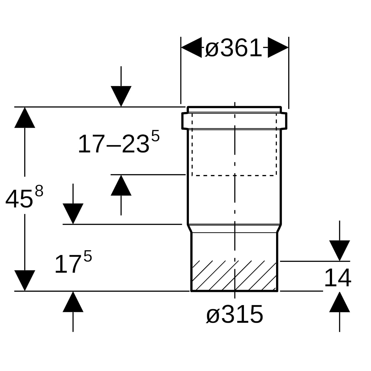 Geberit PE Langmuffe d315