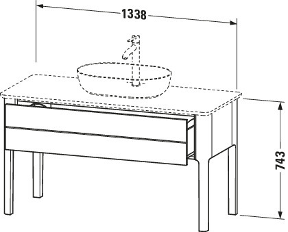 Duravit WTU bodenstehend Luv 743x1388x570mm 1 Auszug, Nachtblau Seidenmatt