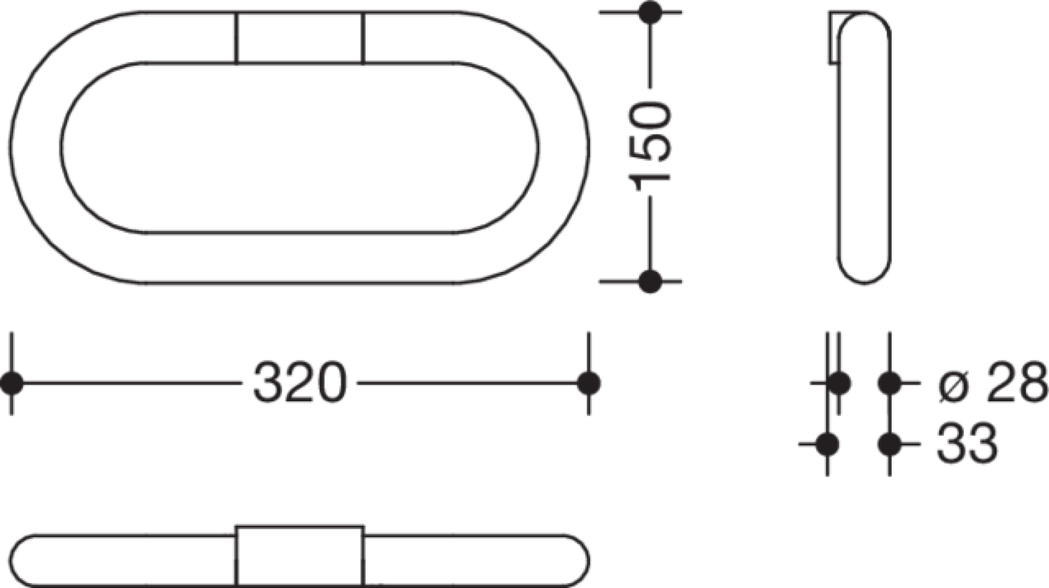 HEWI Handtuchring Ser 477 d:28mm, schwenkbar lichtgrau