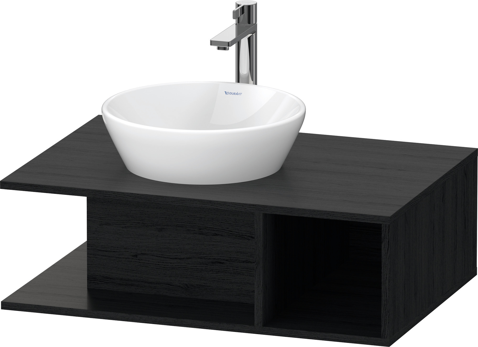Duravit D-Neo WTU wandh.,1 offenes Fach r., 260x800x550mm, Eiche Schwarz