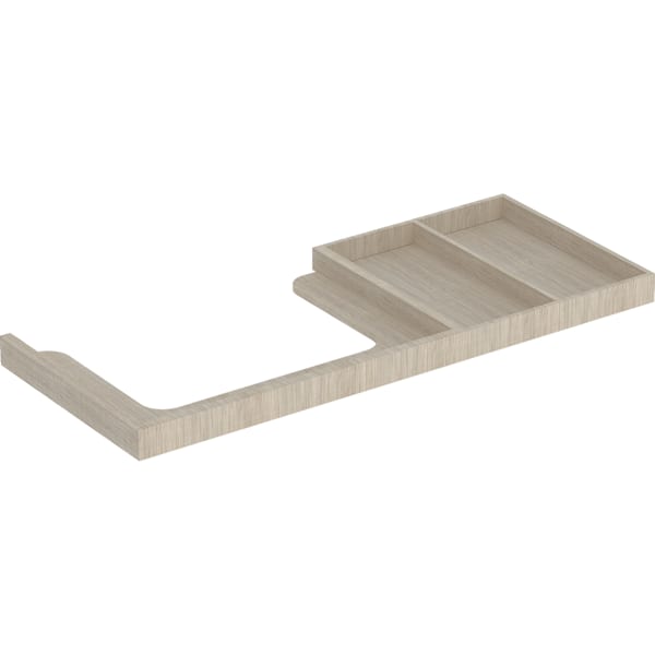 Geberit WT-Rahmen f. Citterio US m. Glaspl. m. Ablagefl. re, Breite 118cm, beige