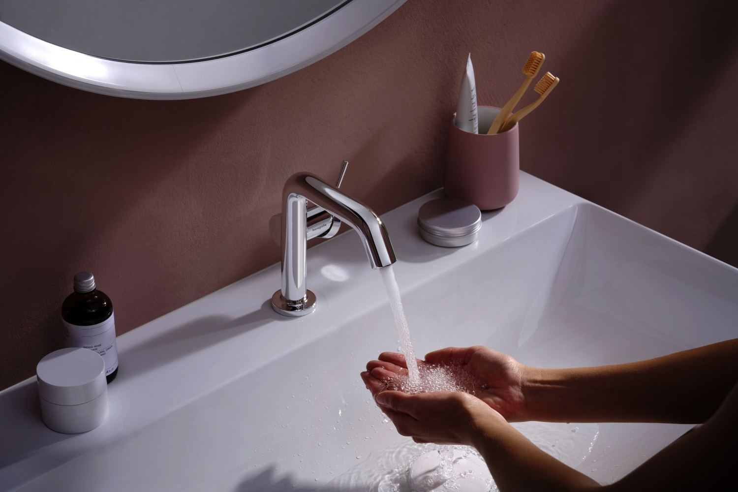 Hansgrohe WTM 110 Tecturis S Fine CoolStart mit Push-Open Ablaufgarnitur chrom
