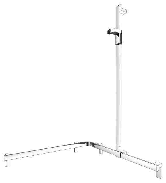 KEUCO Duschhandlauf AXESS 35015, Br.stg. r. 850/850/1301mm verchr.