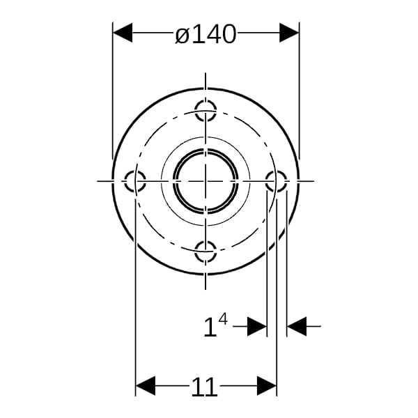 Geberit Mapress C-Stahl Flansch PN 6 mit Einschubende d54