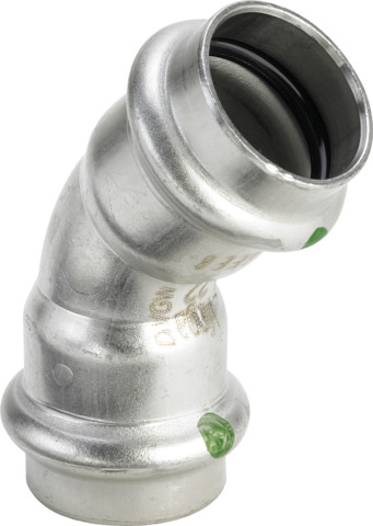 Viega Bogen 45 Grad mit SC Sanpress Inox 2326 in 15mm Edelstahl