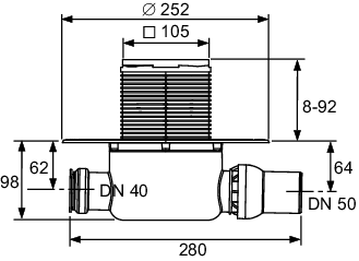 TECEdrainpoint S 120 Ablaufset Norm mit Seal System Univ.fl.