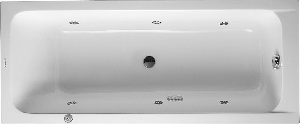 DU DCode Whirlw. 1700x700mm Einb.,Acryl Abl.mittig, 1RS Variab.,Jet -Proj.,Weiß