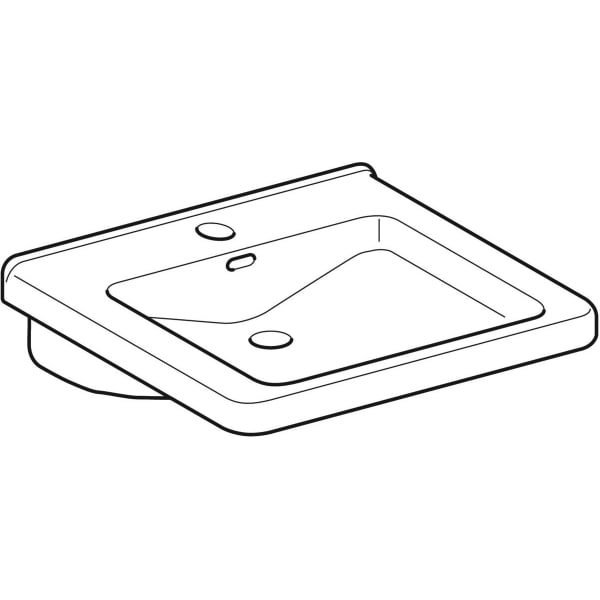 Geberit Renova Comfort WT eckig, barrierefrei 55x52,5cm, m. Hl., m. Ül., weiß KeraTect